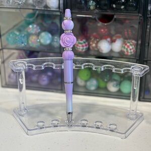 Handcrafted Beaded Pretty Purple flower Pen